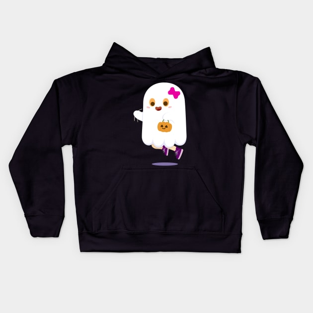 Trick-or-Treating Ghost Kids Hoodie by StrayKoi